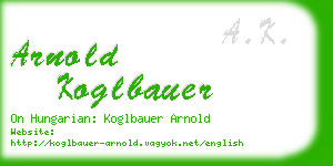 arnold koglbauer business card